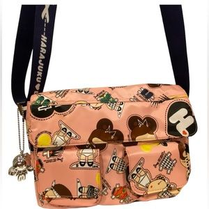 🩷 HARAJUKU LOVERS ~ Gwen Stefani Pink Paper Doll Nylon crossbody bag. CUTE  ☺️